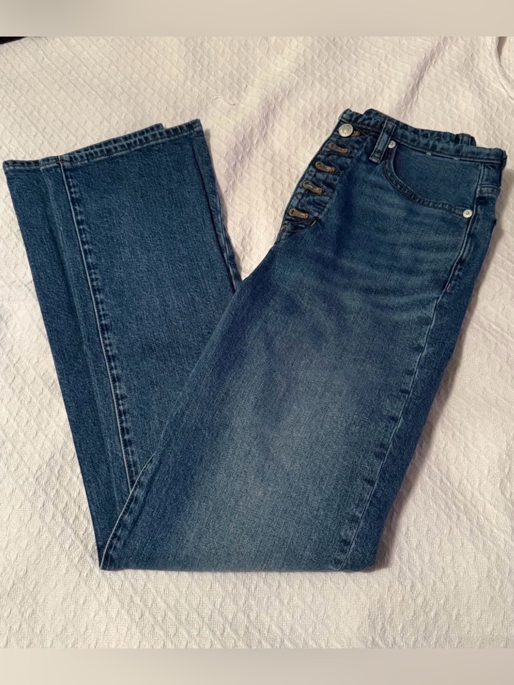 Madewell High-Rise Button-Fly Jeans - Dark Blue Denim